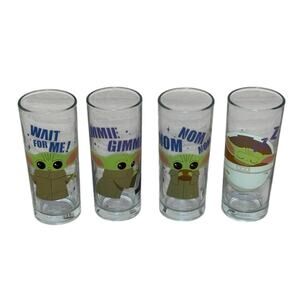 Star Wars Baby Yoda Glassware Set of 4 10 oz Tumbler Din Grogu The‎ Mandalorian